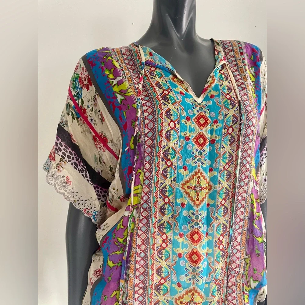 Johnny Was Multicolor Embroidered Top - Picture 5 of 7